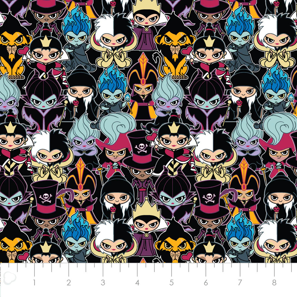 Disney Villains Kawaii Collection Cute Villain Stack Multi Cotton